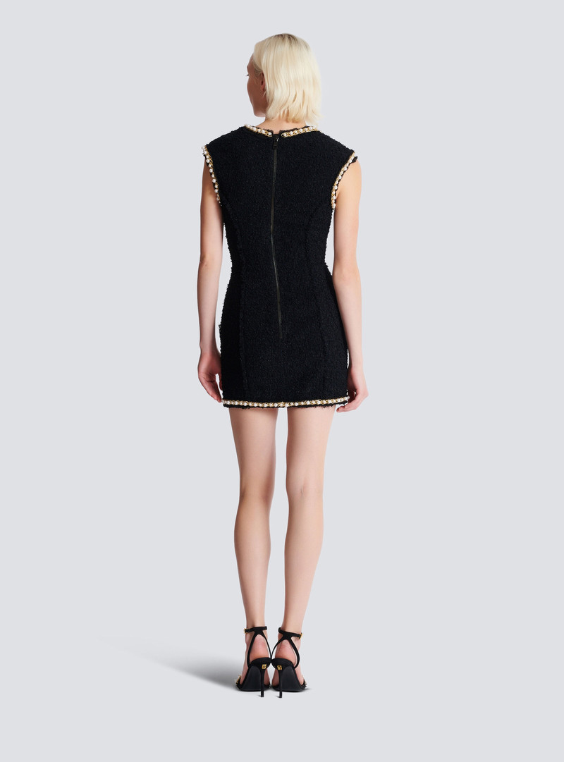 Tweed dress with pearl trim 4