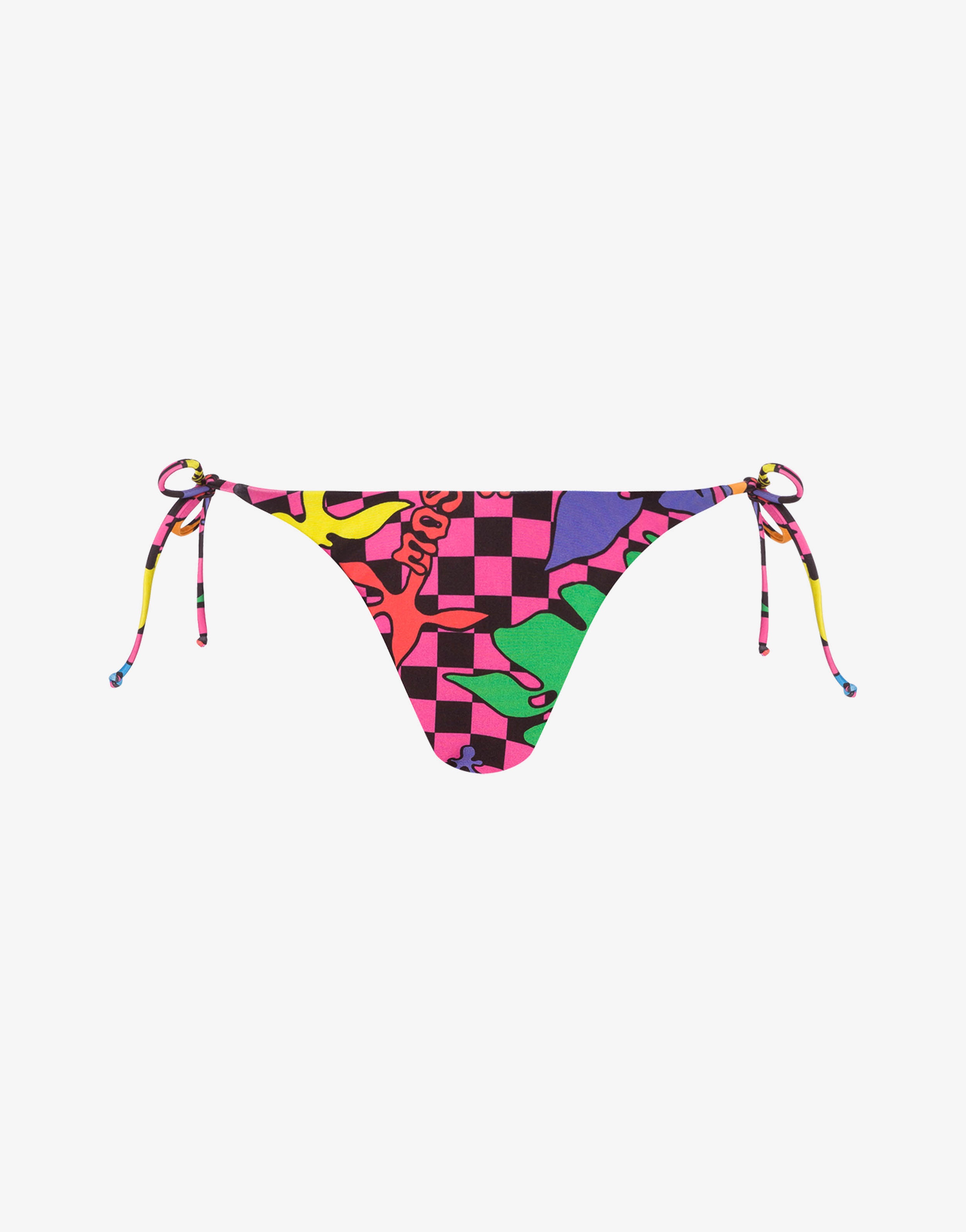 ALL-OVER FLOWER CHECK BIKINI BOTTOMS - 1