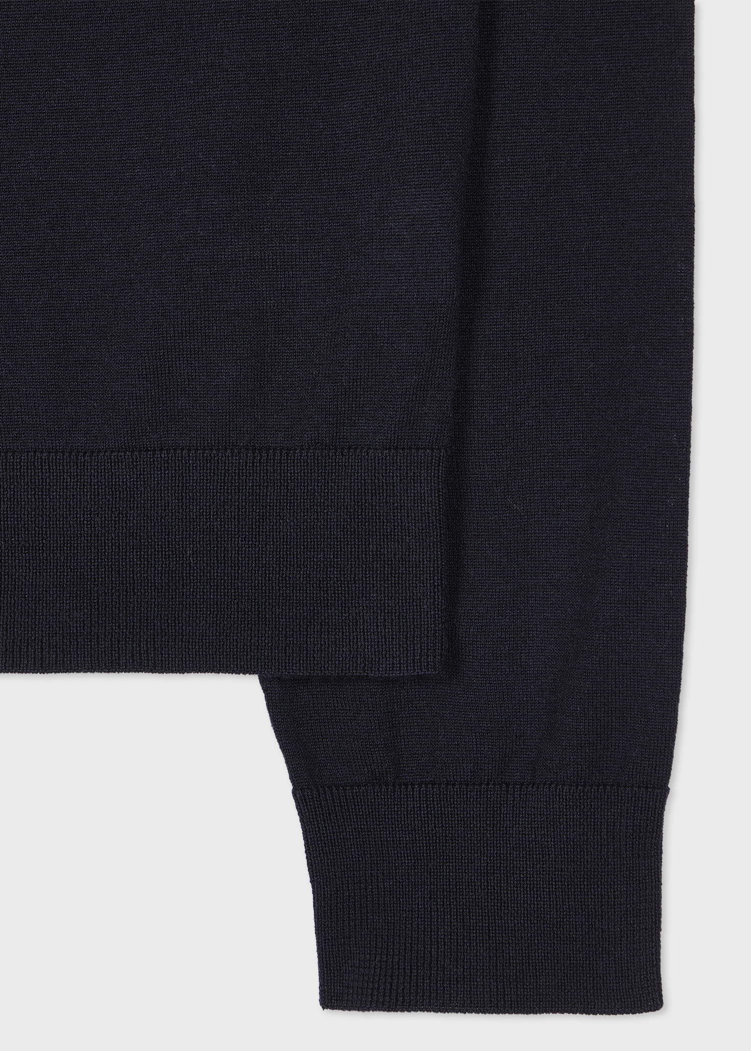 Dark Navy Washable Wool 'Signature Stripe' Collar Sweater - 2