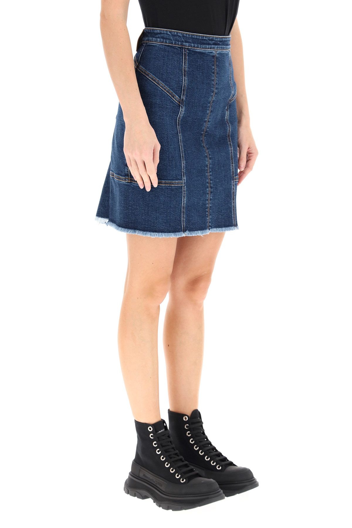 KICKBACK DENIM MINI SKIRT - 3