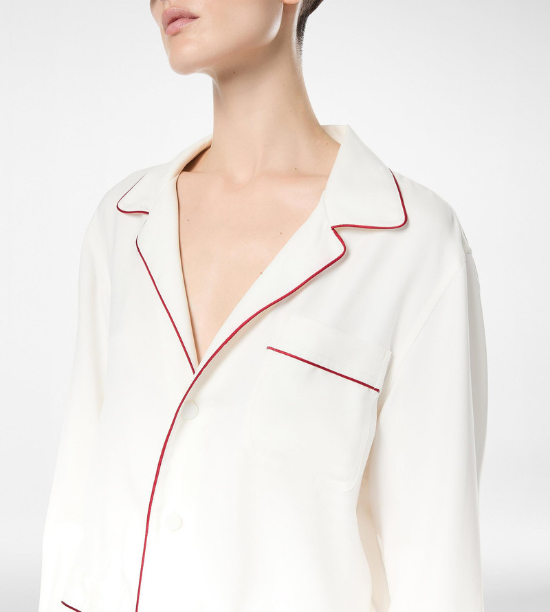 TOM FORD SILK TWILL PJ SHIRT WITH PIPING AND TONAL TF EMBROIDERED LOGO outlook