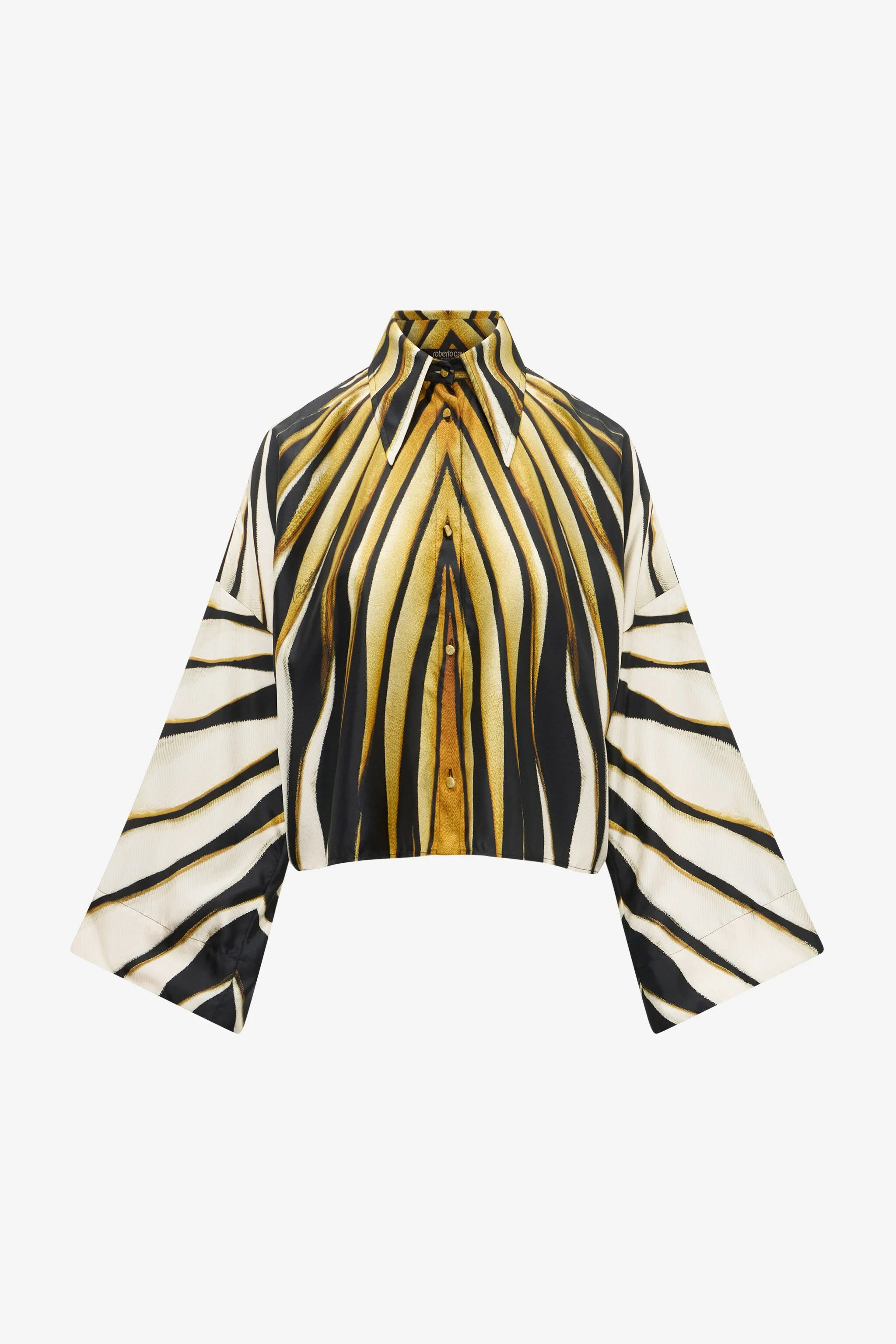 Ray Of Gold Print Silk Shirt - 1