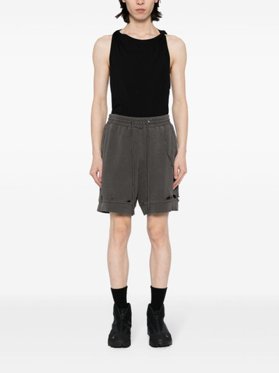C2H4 distressed-effect cotton shorts outlook