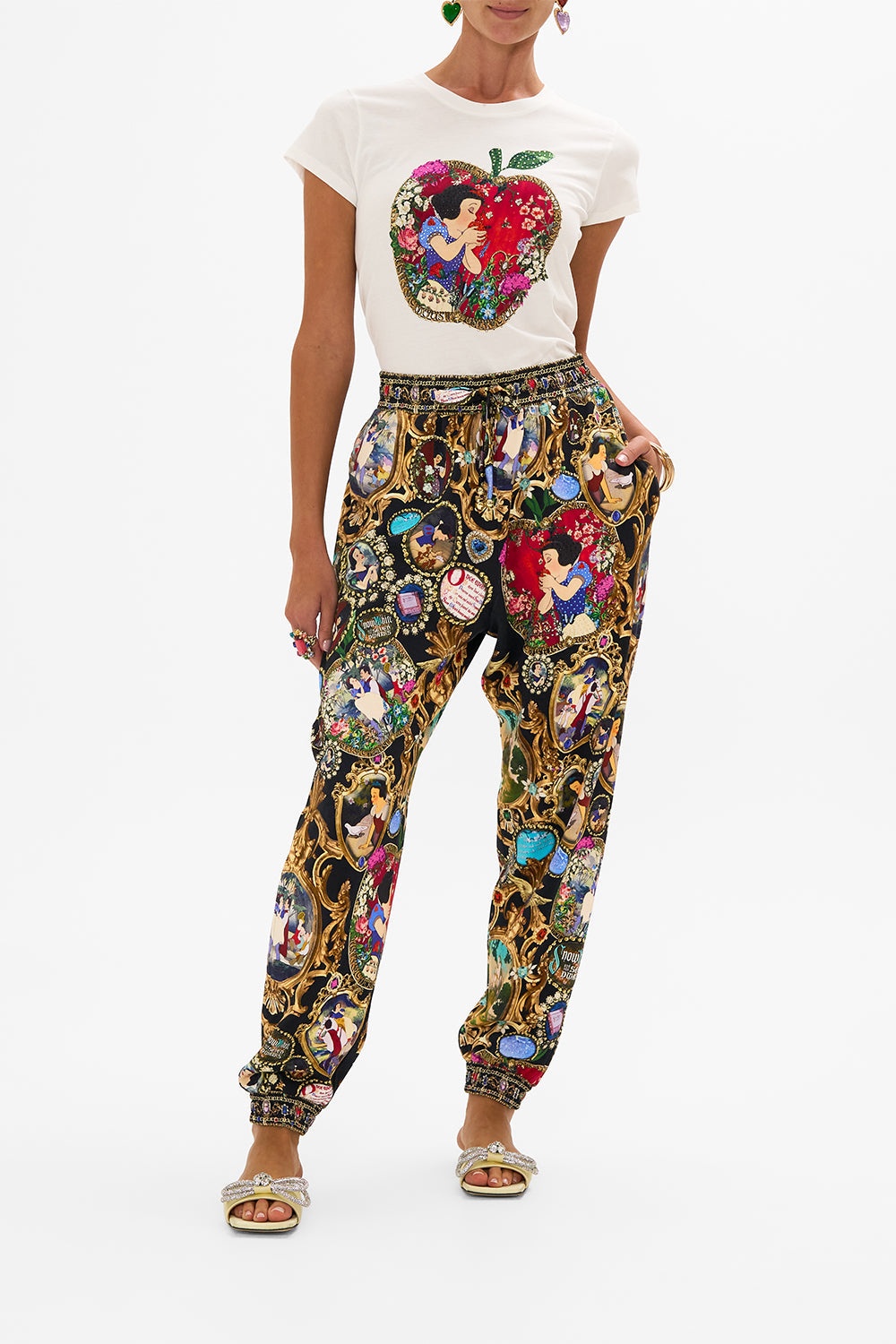 JERSEY TRACK PANT WITH SILK DETAILS - 2