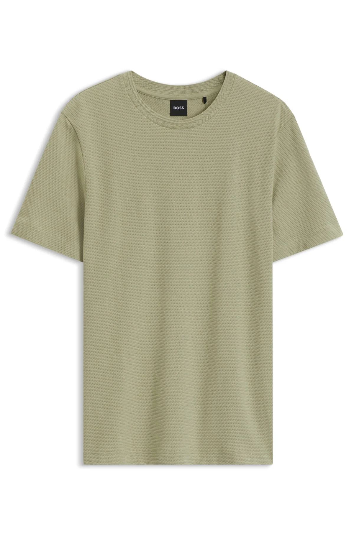 BUBBLE-JACQUARD STRUCTURE T-SHIRT IN A COTTON BLEND - 1
