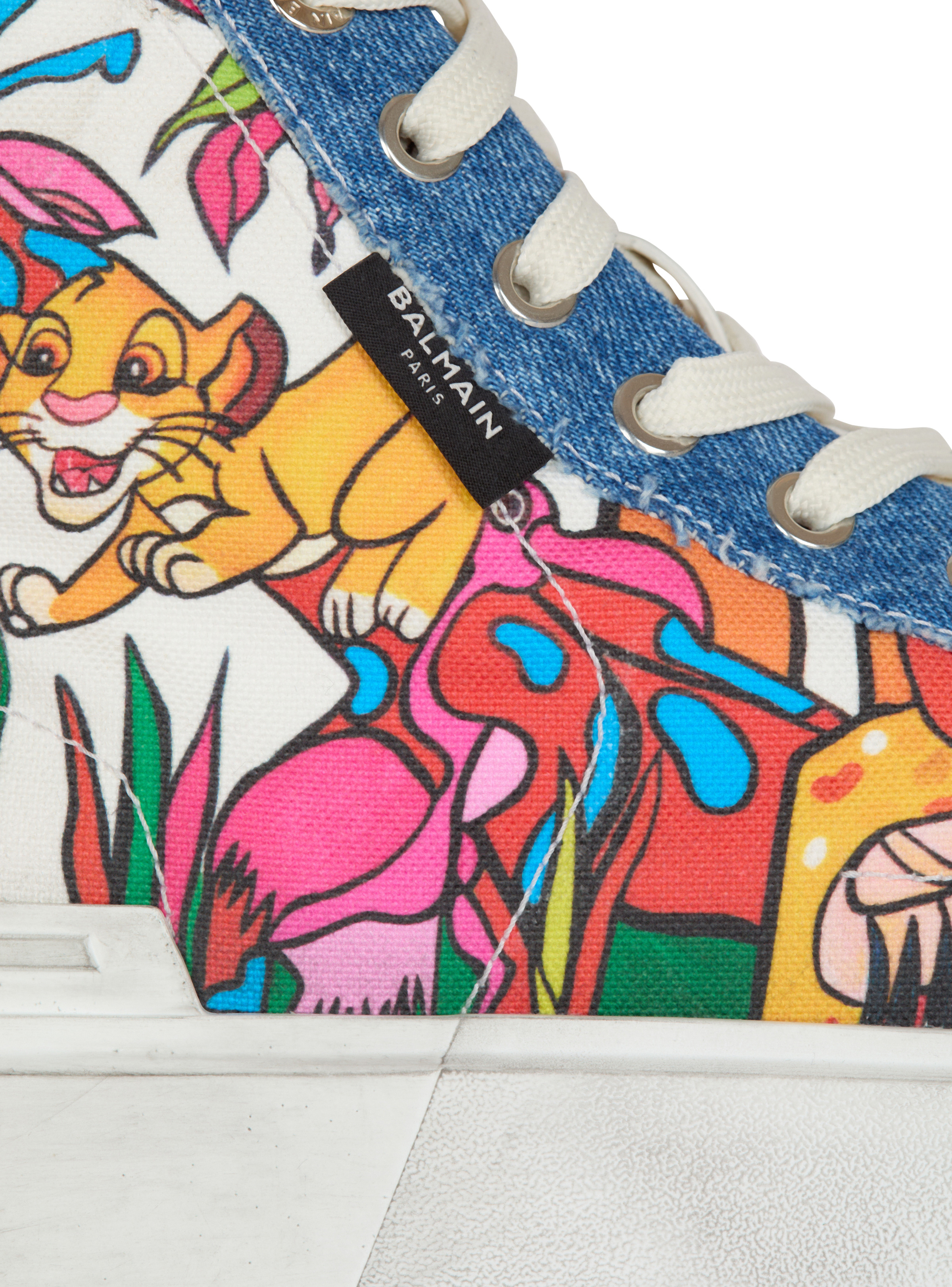 Disney x Balmain: The Lion King - B-Court High Top trainers with Enfant Précoce print - 6