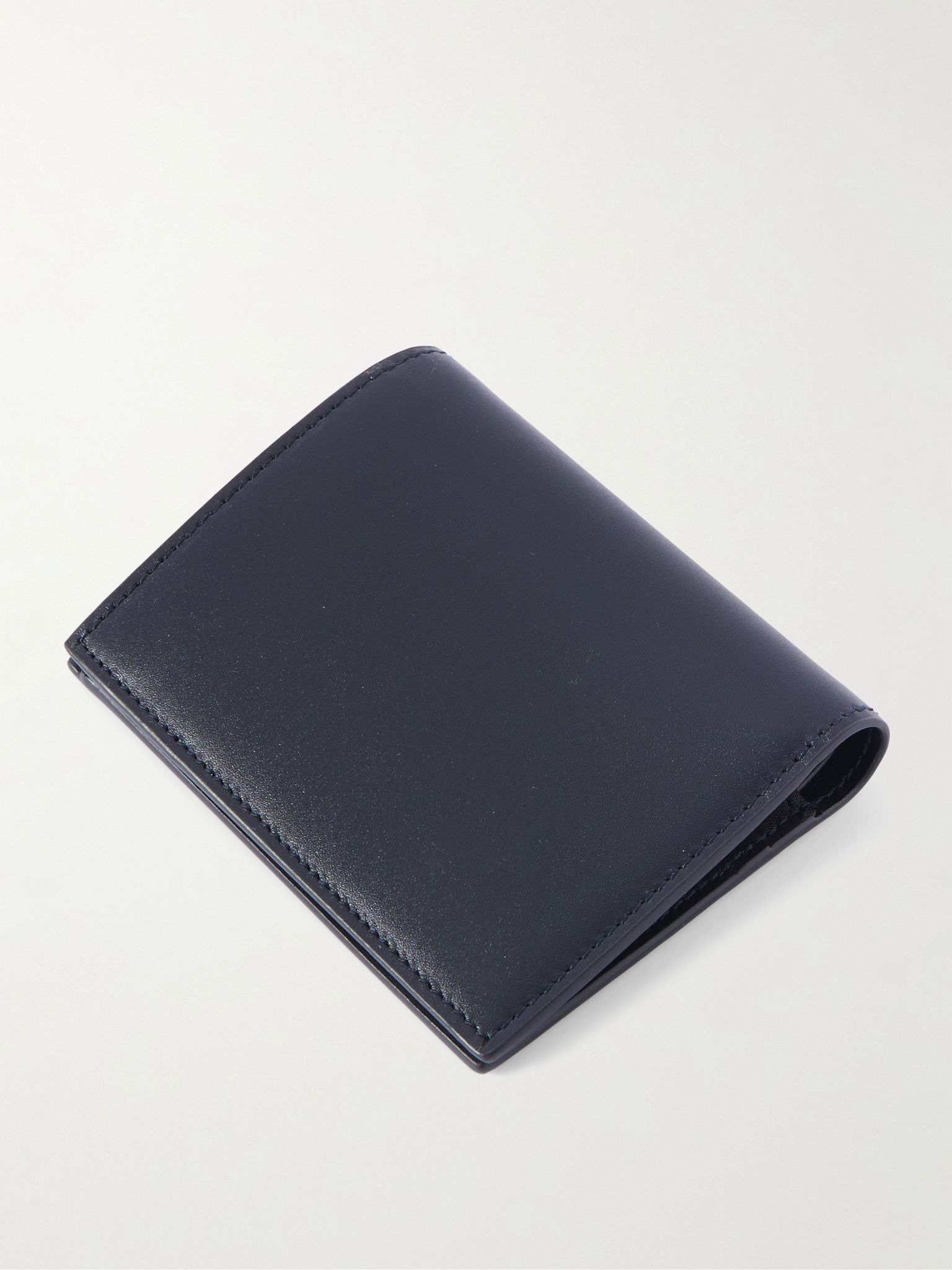 Logo-Print Leather Bifold Wallet Navy - 2