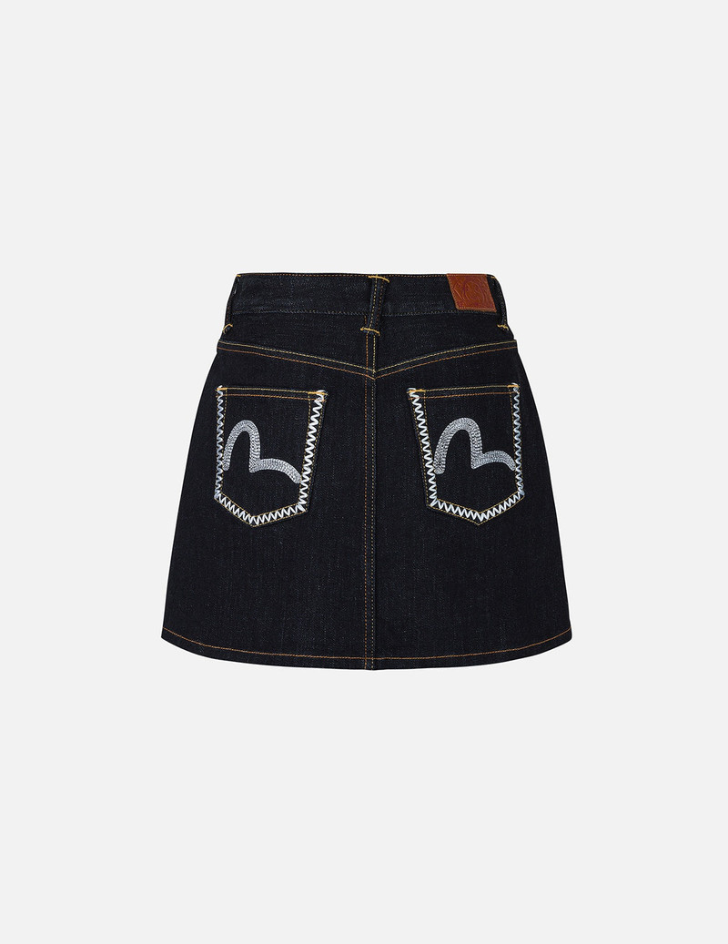EVISU Seagull Embroidery Regular Fit Denim Skirt outlook