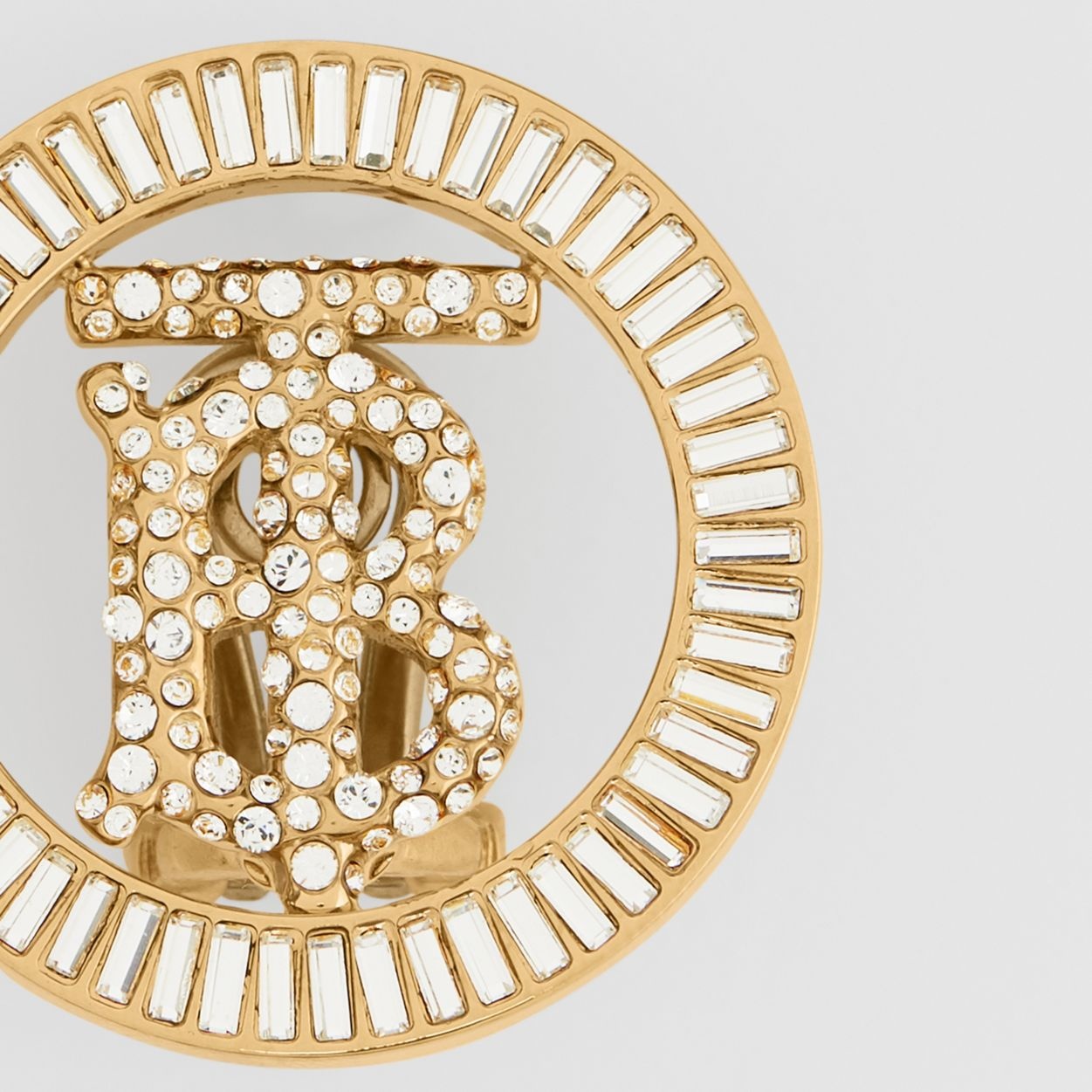 Crystal Detail Gold-plated Monogram Motif Earrings - 2