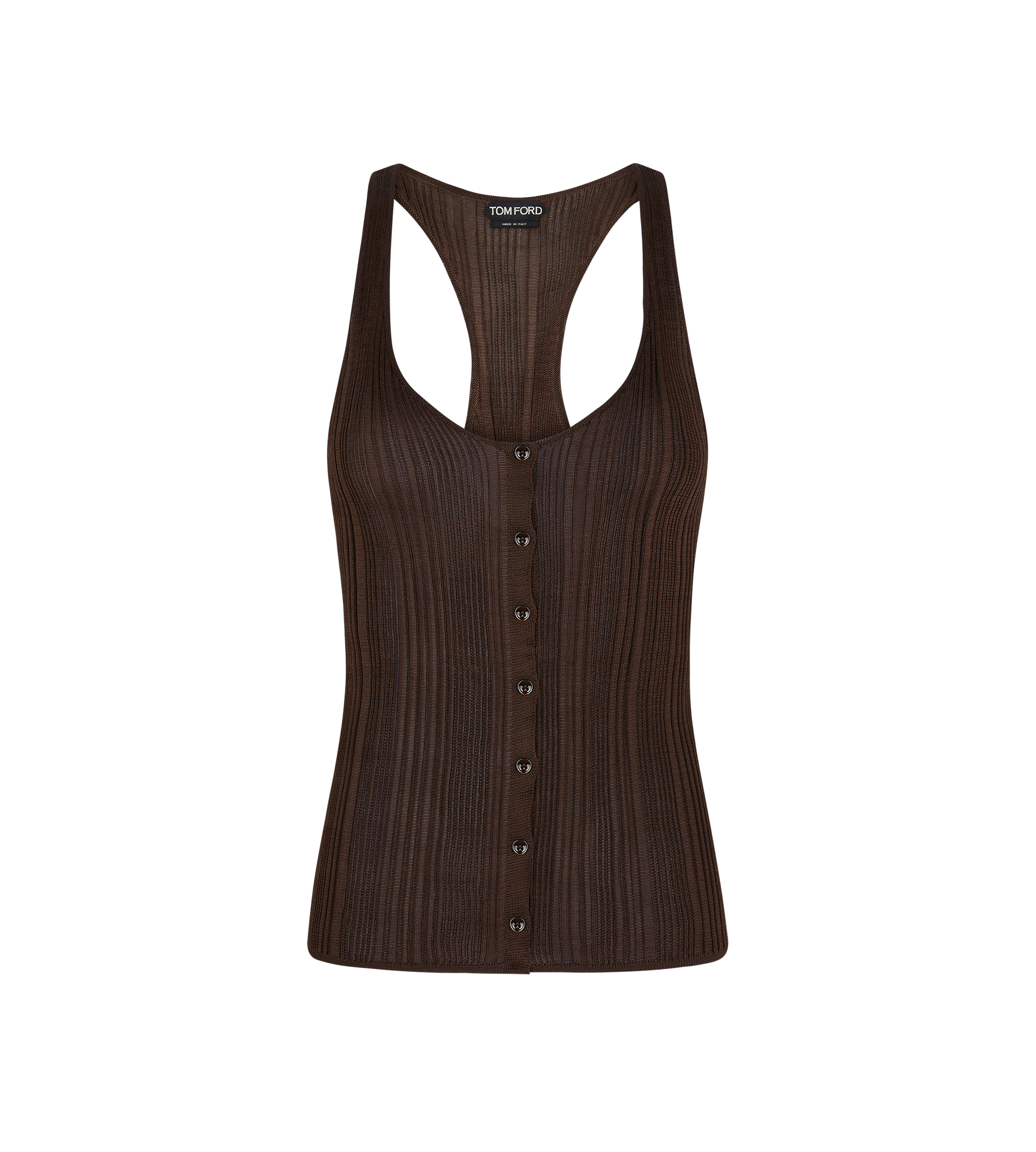 VARIEGATED RIB RACERBACK KNIT TANK TOP - 1