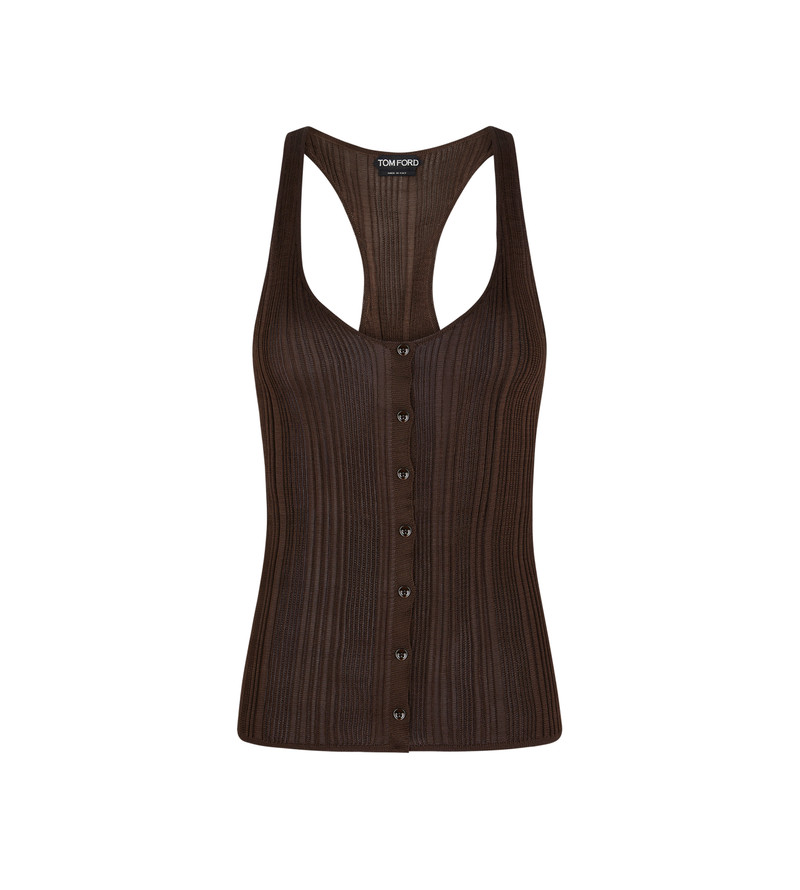 VARIEGATED RIB RACERBACK KNIT TANK TOP 1