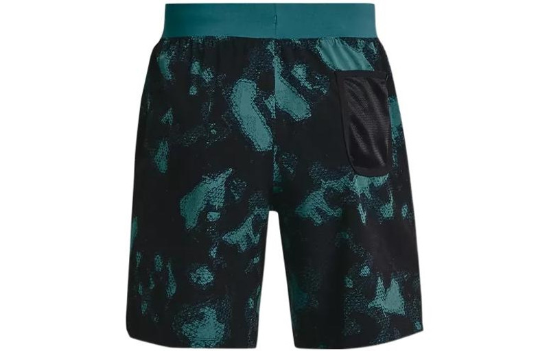 Under Armour Under Armour Project Rock Woven Camo Printed Shorts 'Black Teal' 1377438-722 outlook