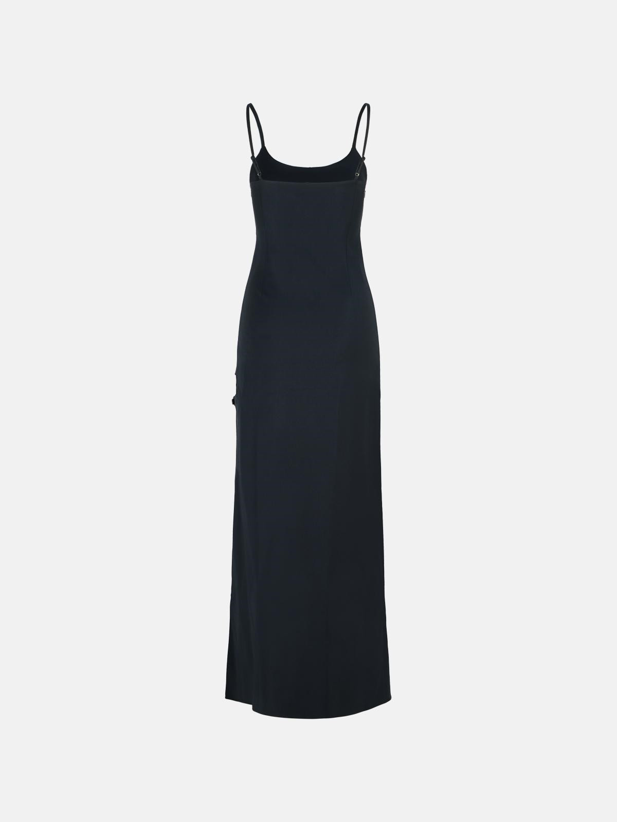 BLACK COTTON BLEND DRESS - 3