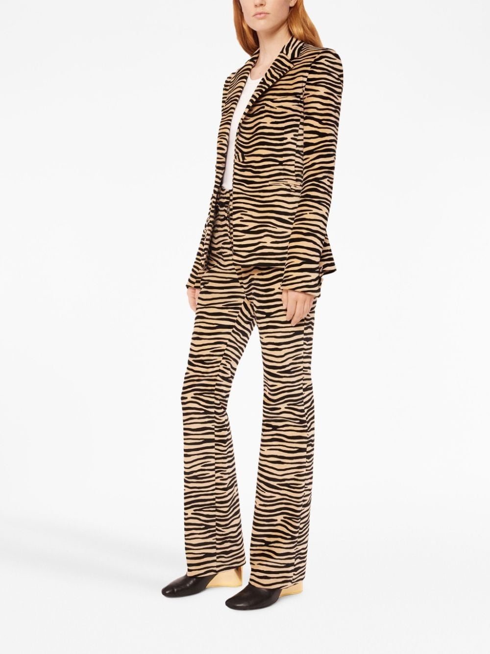 tiger-print stretch-cotton blazer - 2