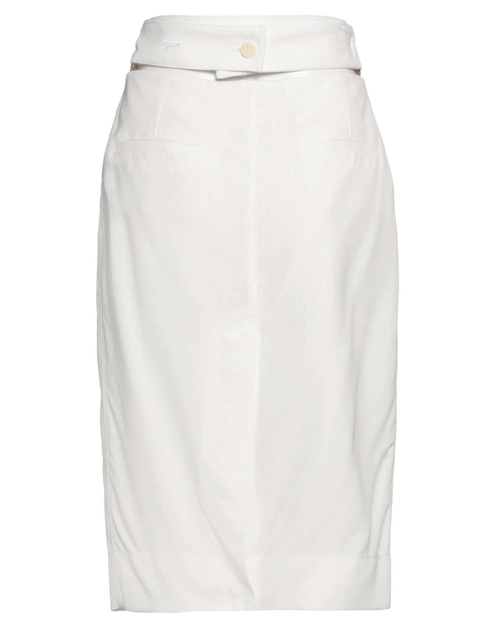 White Women's Midi Skirt - 2