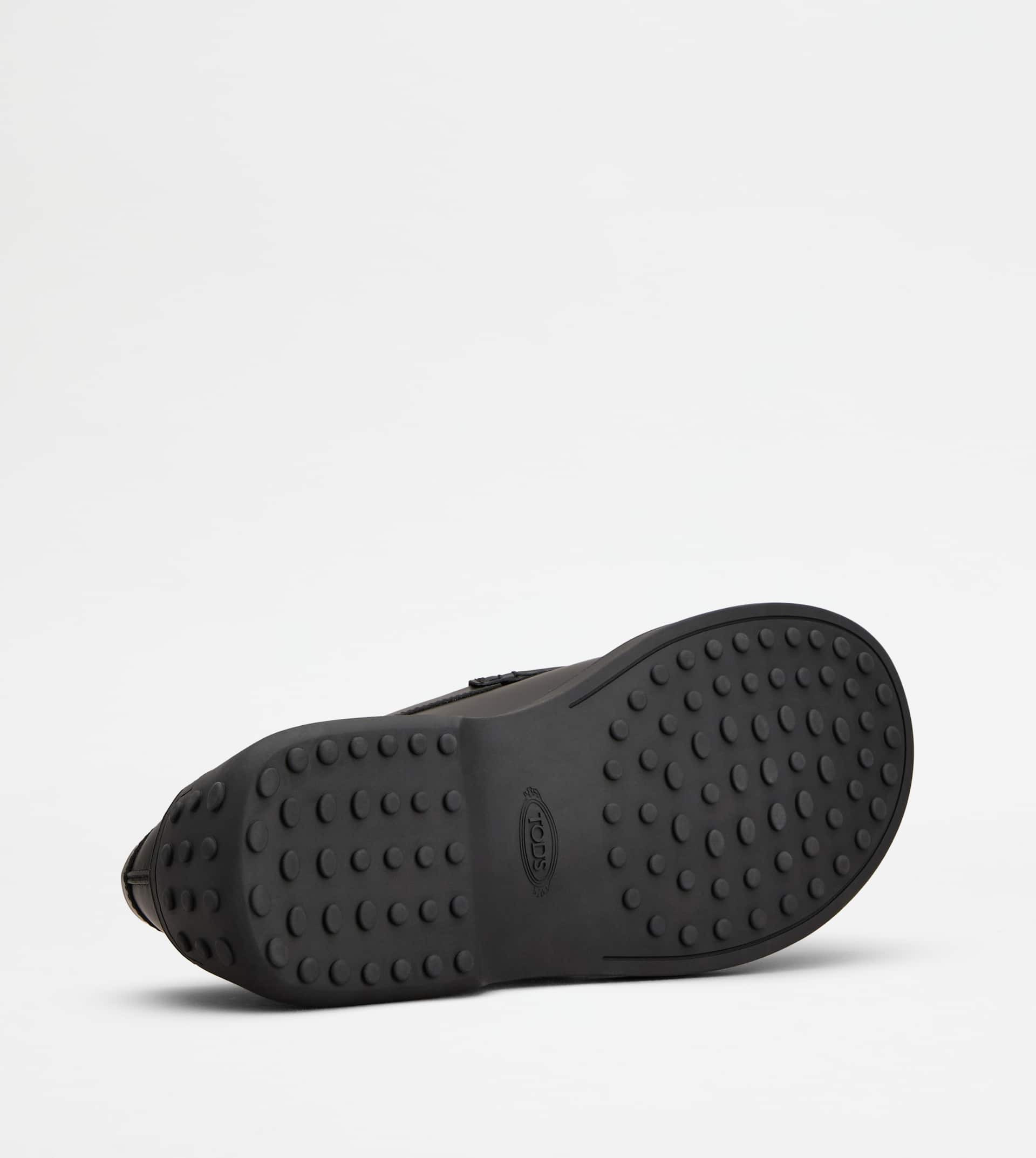 SLIPPER LOAFERS IN LEATHER - BLACK - 4