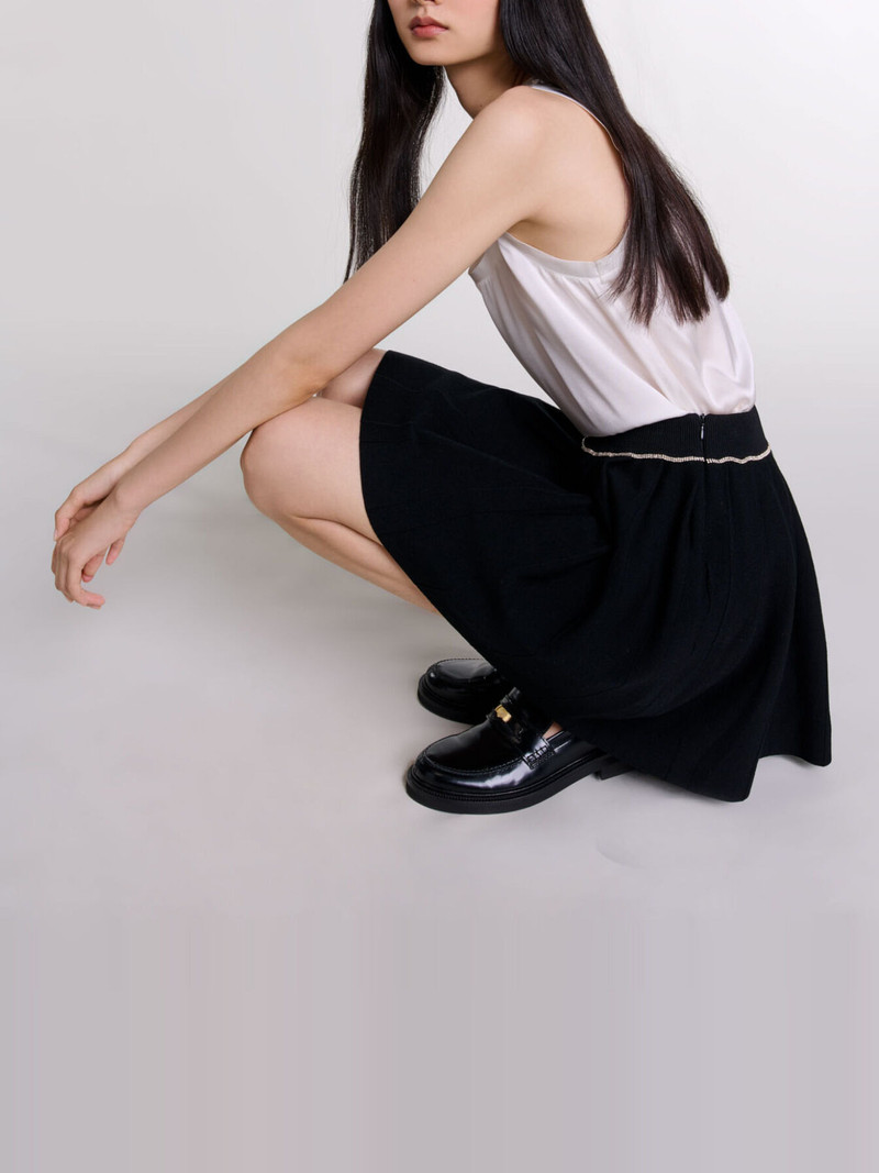 Pleated knit short skirt 7