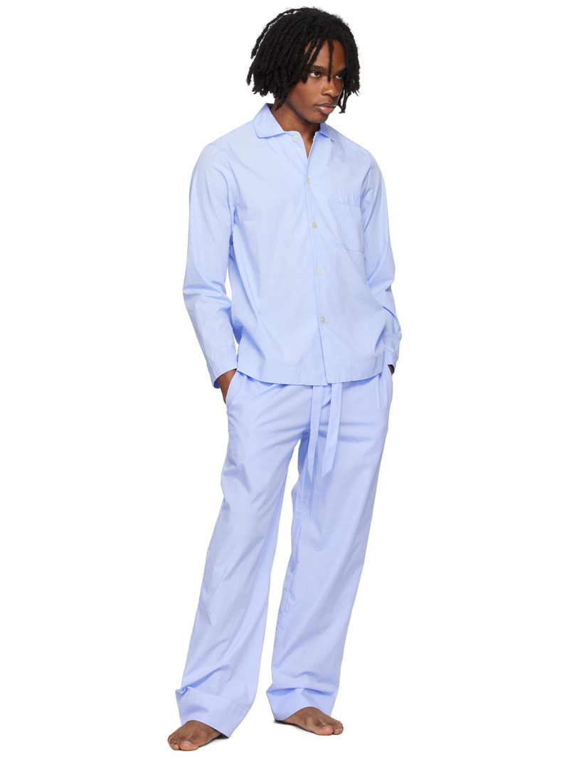 TEKLA Blue Long Sleeve Pyjama Shirt outlook