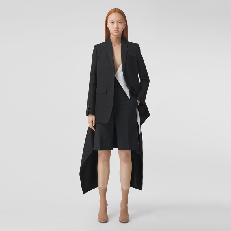 Burberry Exaggerated Panel Detail Wool Tailored Jacket outlook