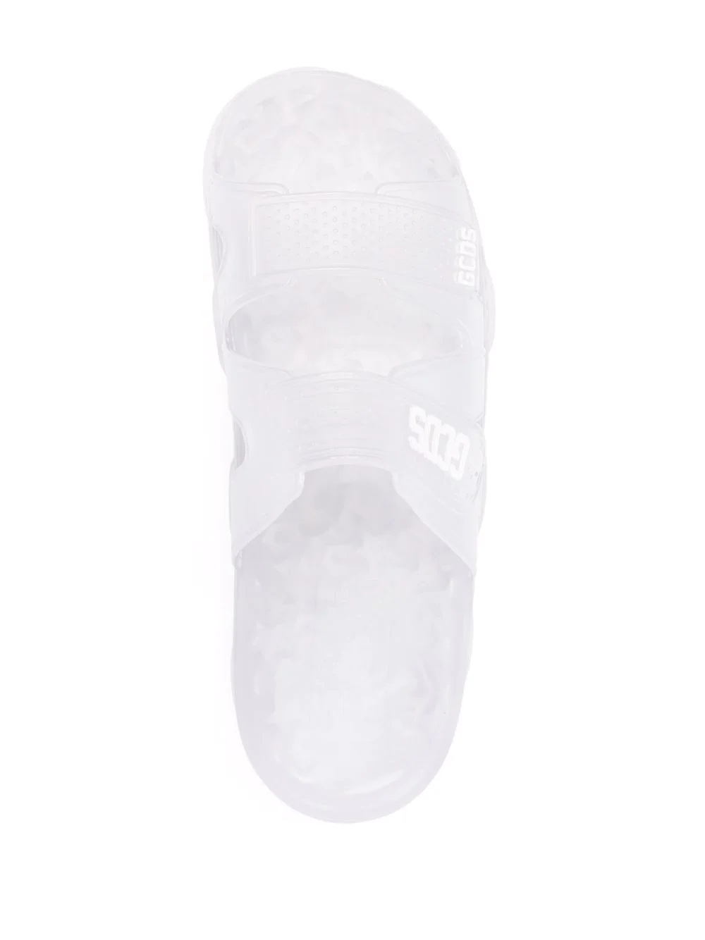 logo-lettering transparent sandals - 4