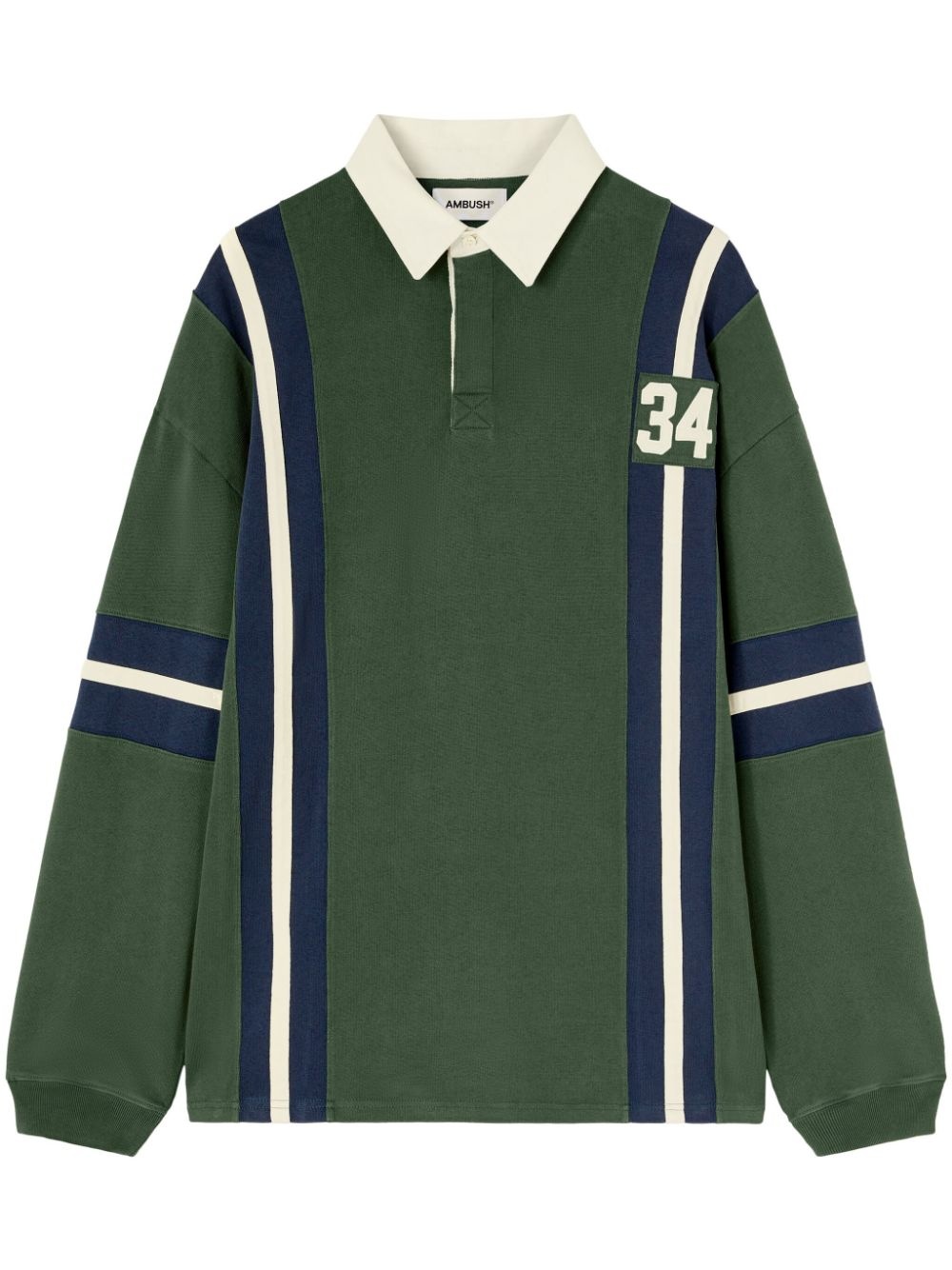 striped rugby polo shirt - 1