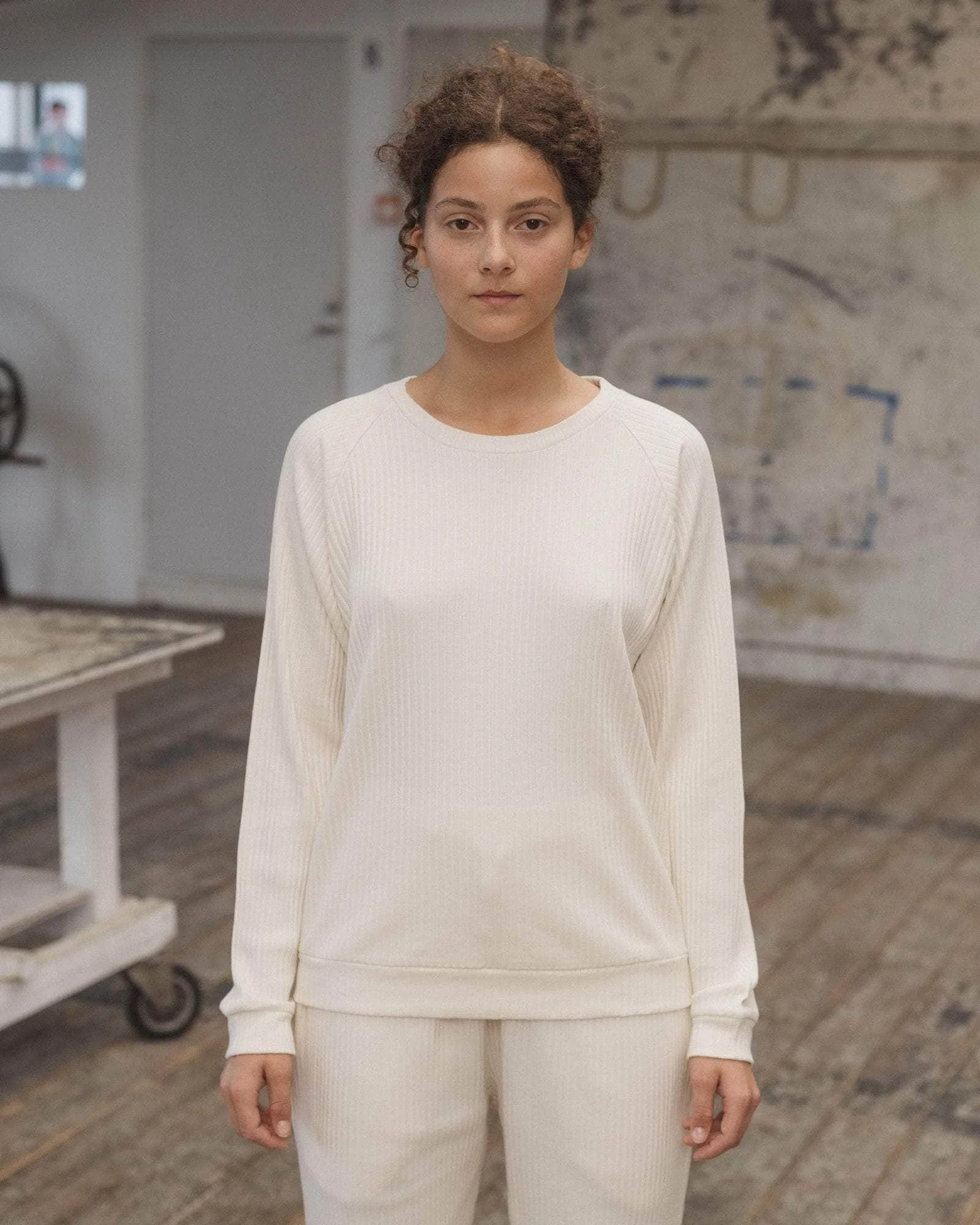 Basic Sweatshirt - Organic Cotton Rib Jersey - 1