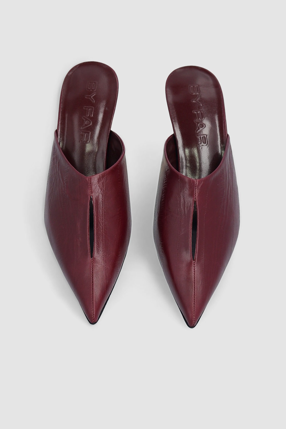 Luciana Sour Cherry Eel Embossed Leather Mule - 4