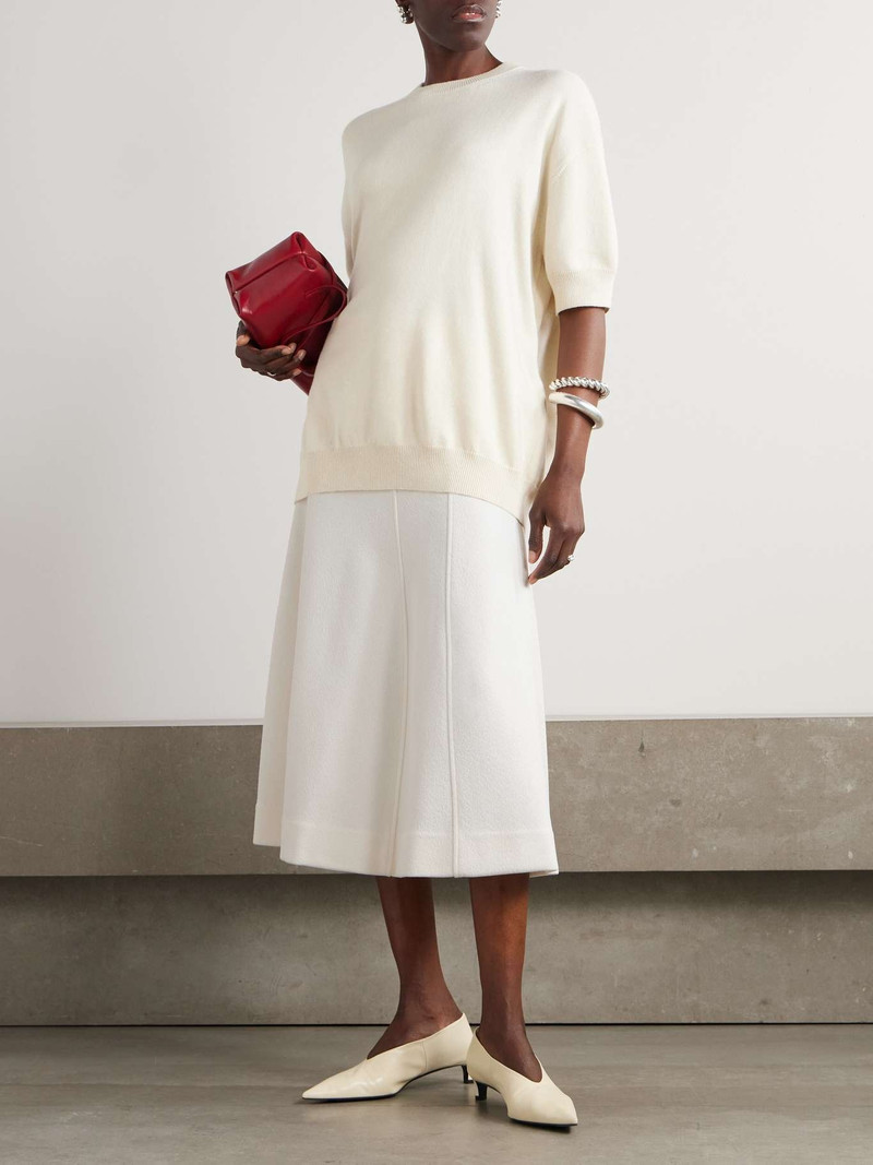 Jil Sander Paneled knitted midi skirt Cream outlook