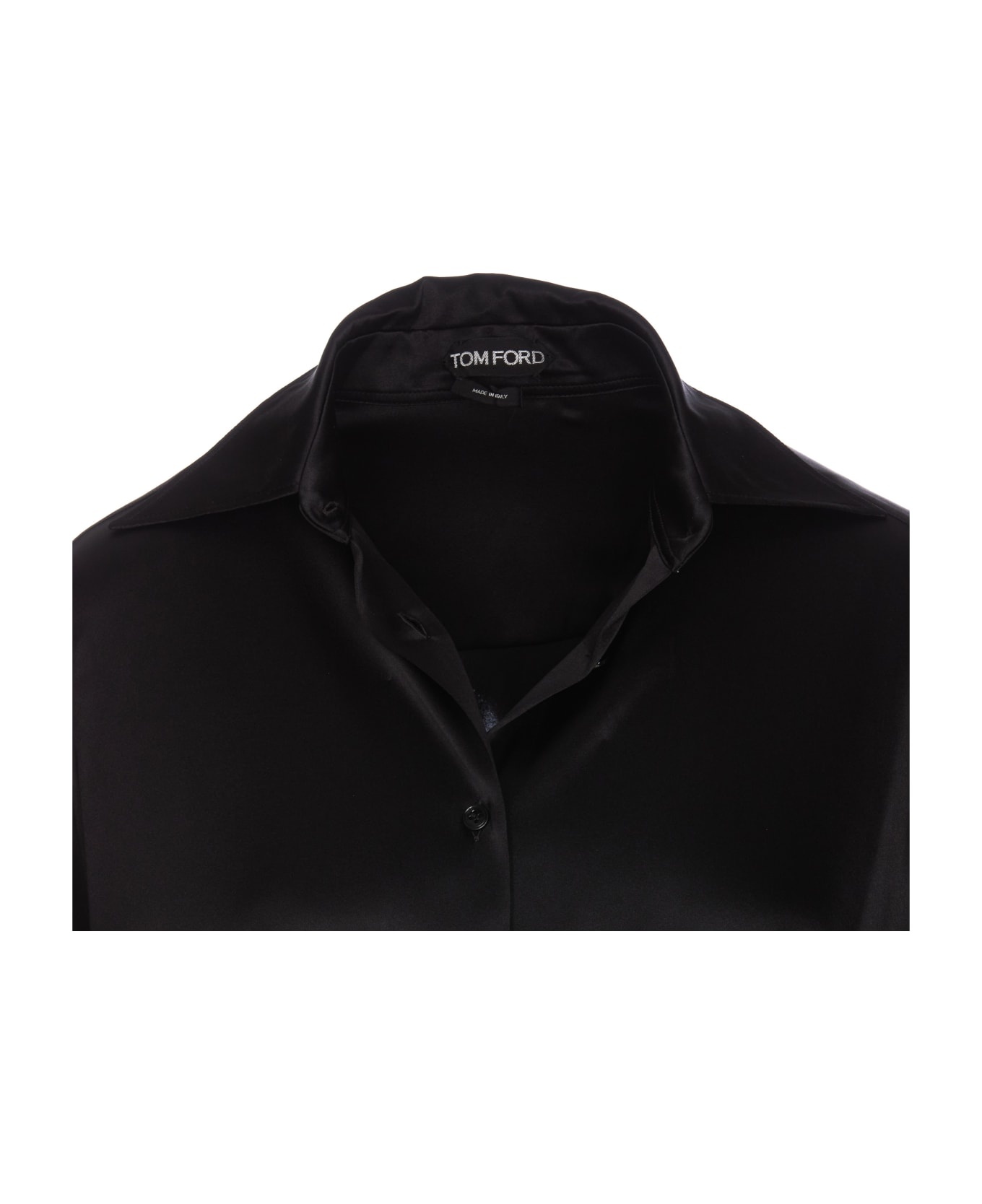 Stretch Silk Satin Relaxed Fit Shirt - 4