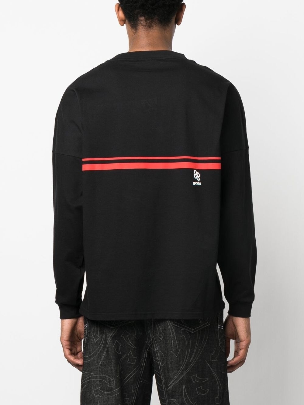 logo-print striped swatshirt - 4