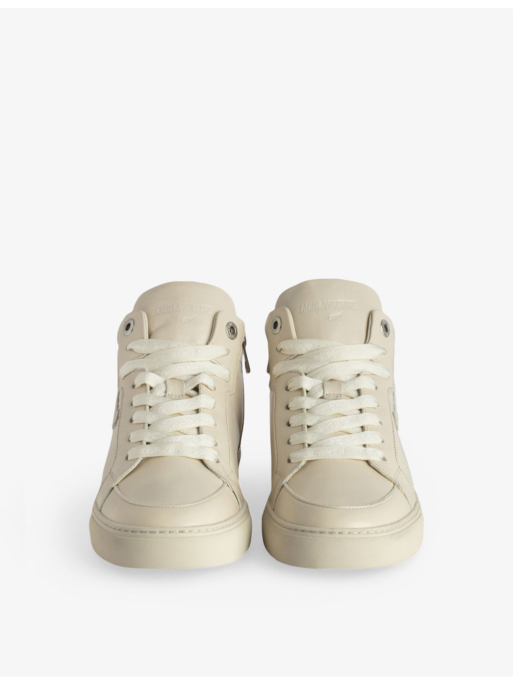 Mid Fly Wing-Embroidered Leather Mid-Top Trainers - 2
