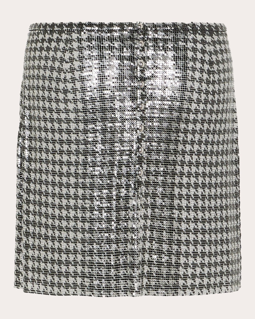 Houndstooth Chainmail Mini Skirt - 2