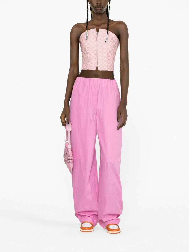 MISBHV monogram-print corset top outlook