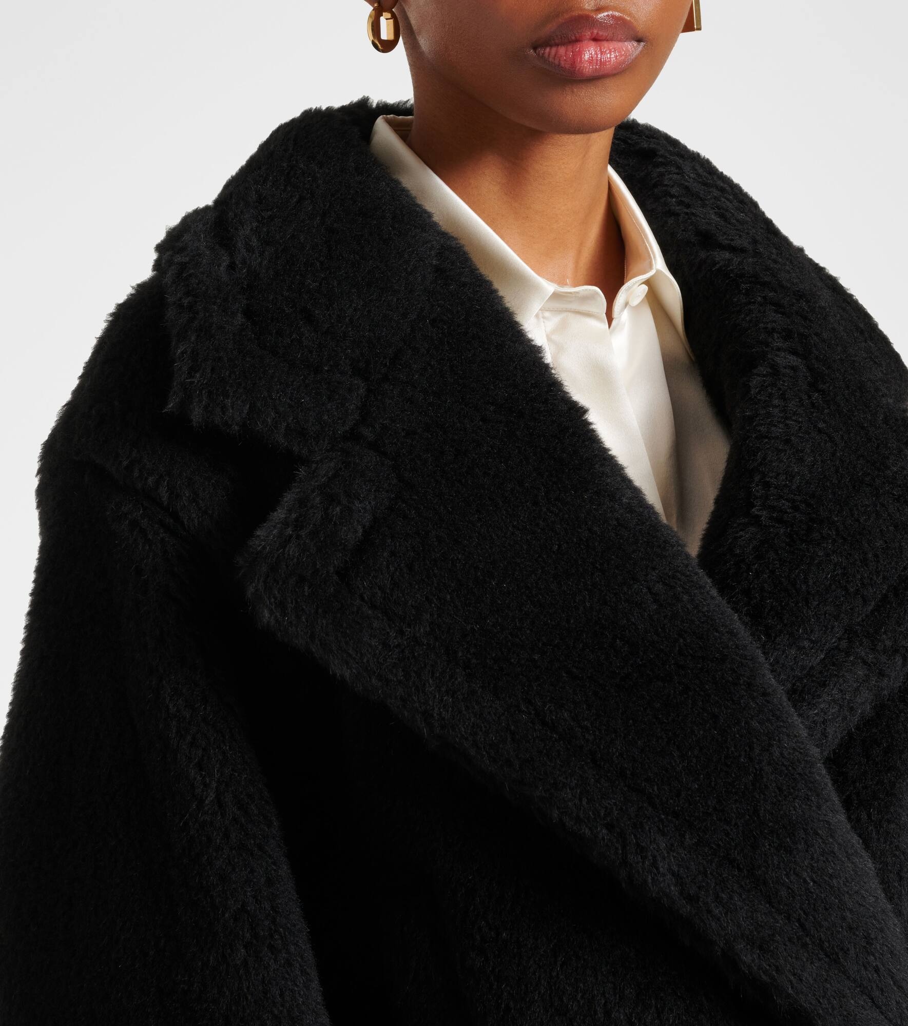 Oggeri alpaca, wool, and silk teddy coat - 4