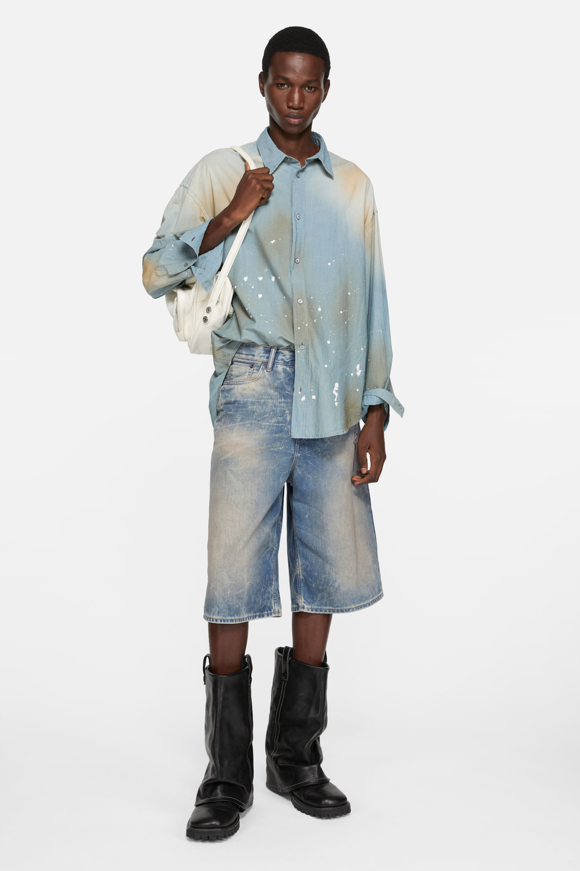 Denim shorts - Loose Fit - Mid blue - 2
