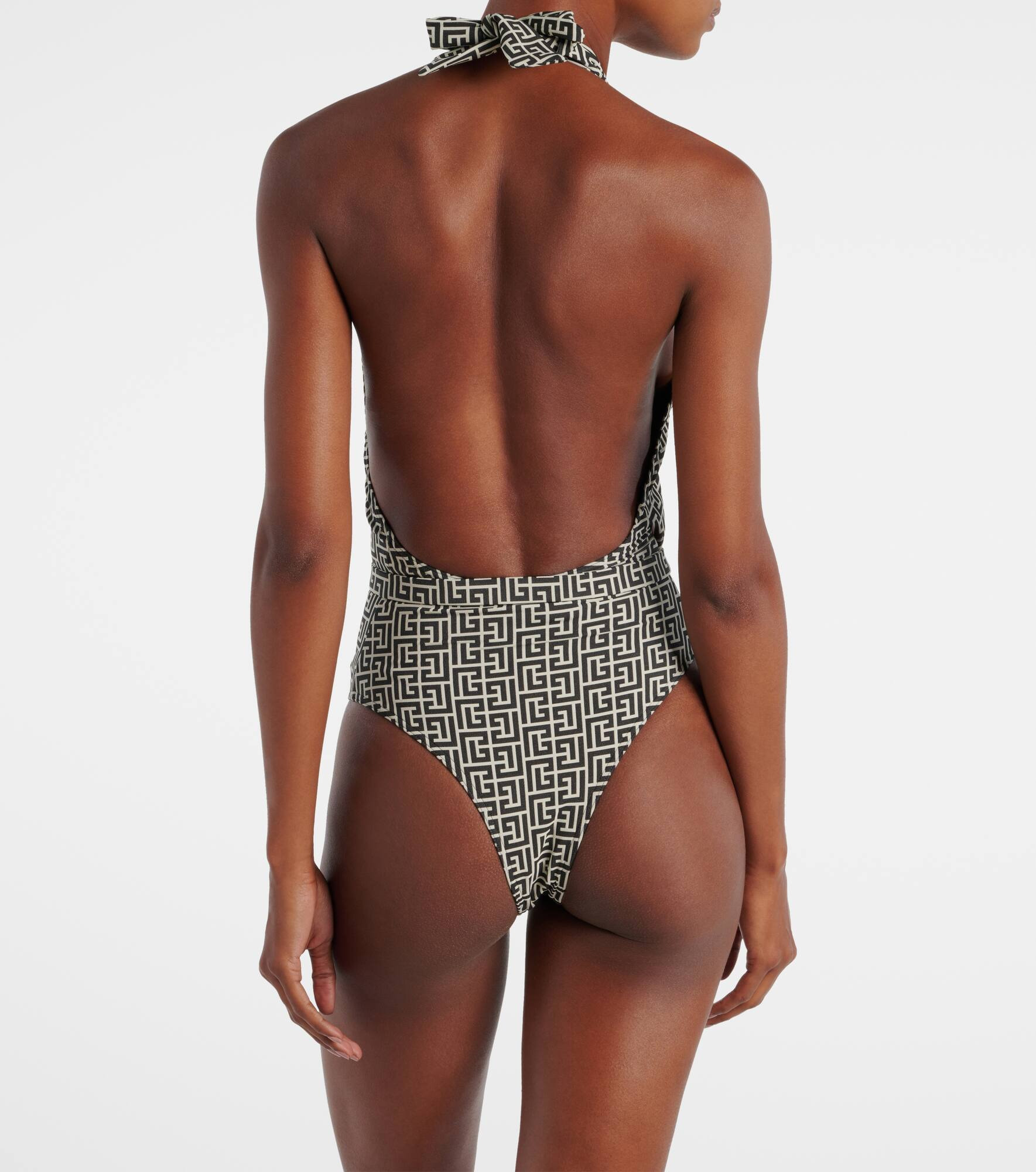 Belted halterneck swimsuit - 3