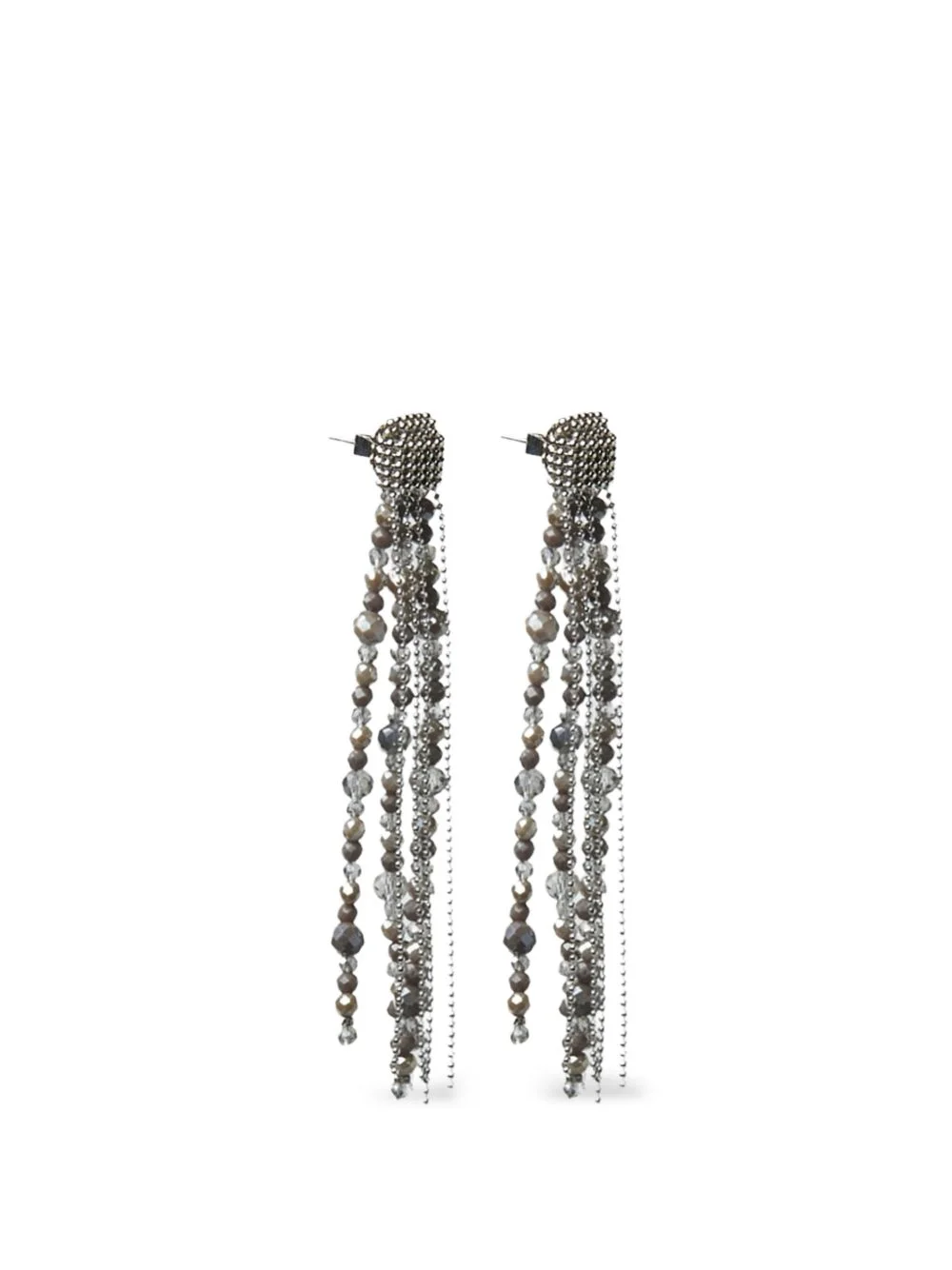 beaded chain drop earrings - 1