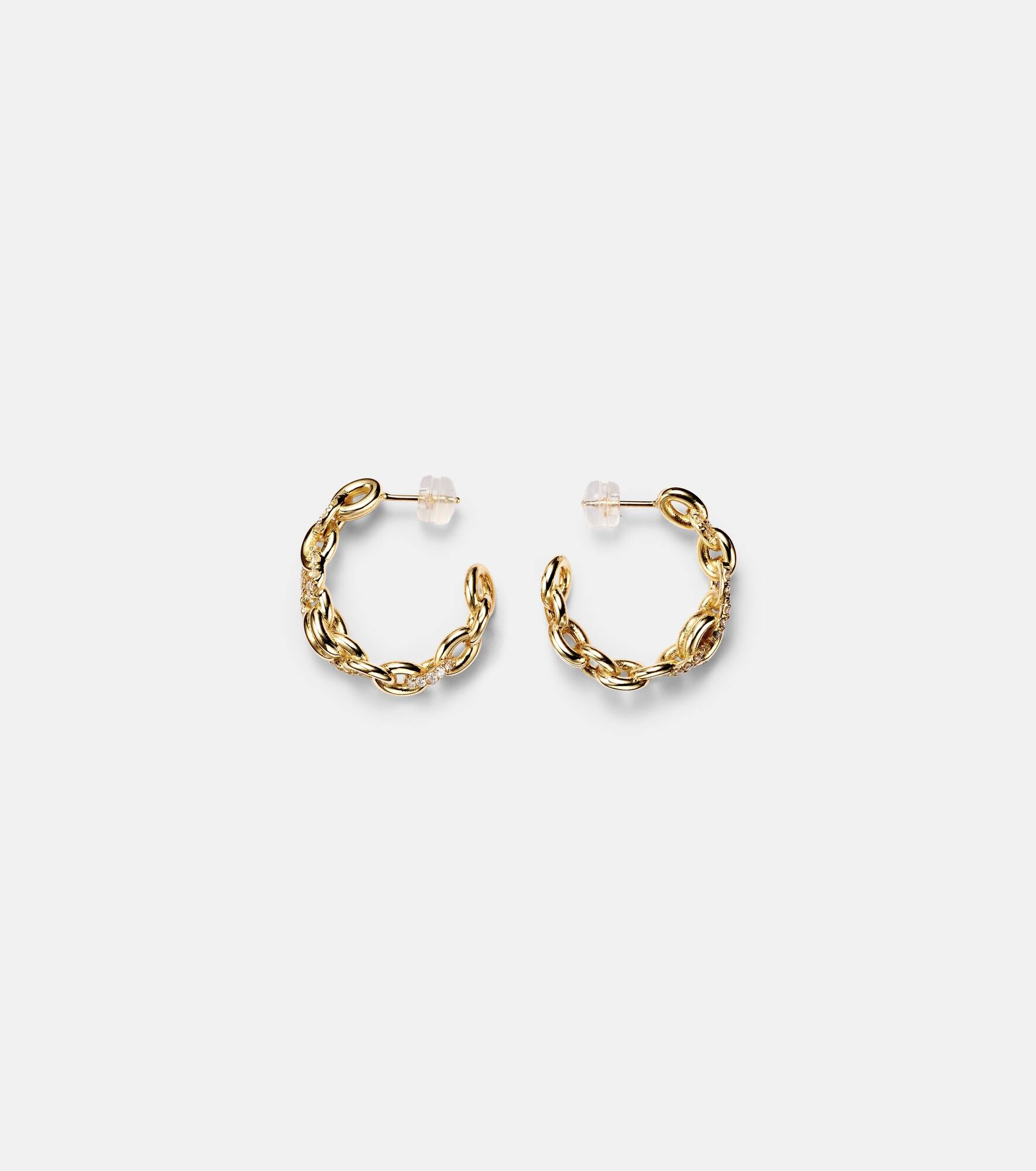 Fused Serpens 18kt gold earrings with diamonds - 4