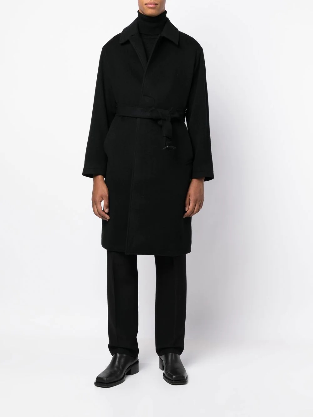 belted wool-cashmere blend trench coat - 2