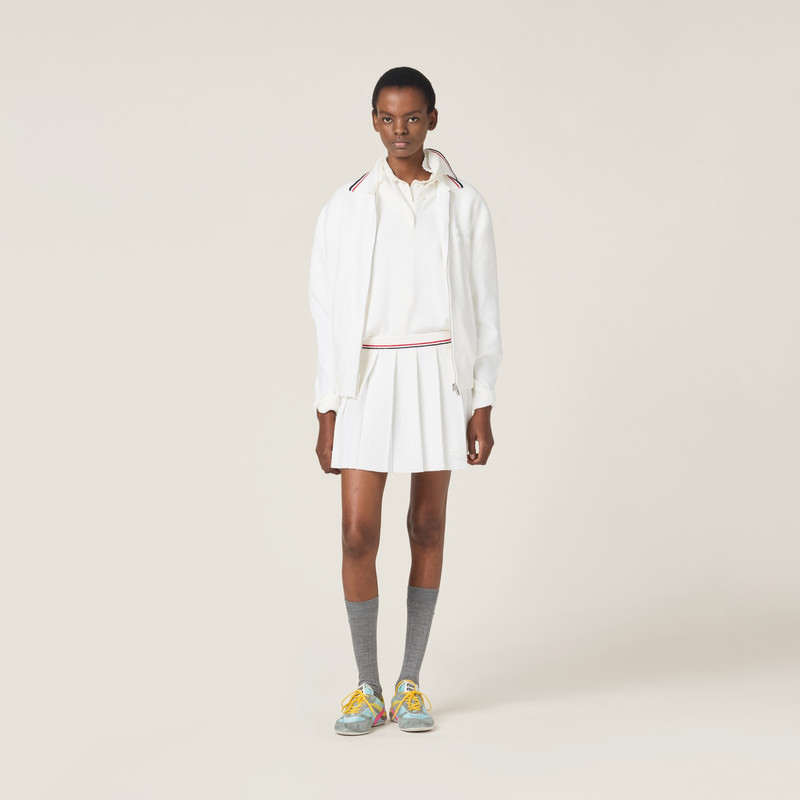 Miu Miu Cotton zipper cardigan outlook