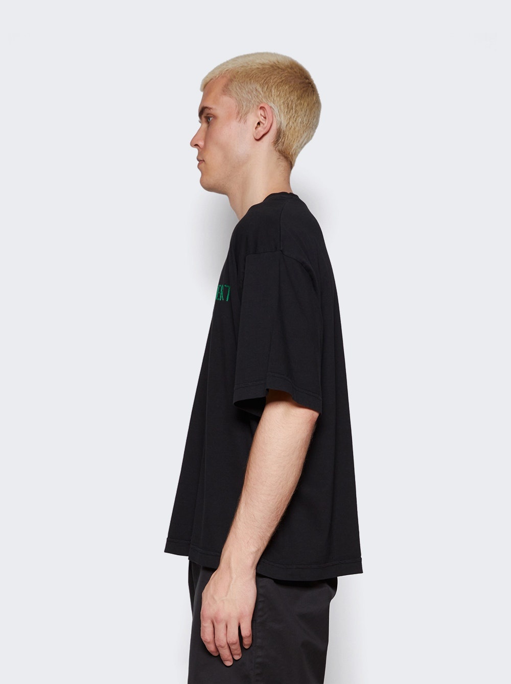 Handwritten Embroidered T-Shirt Black - 4