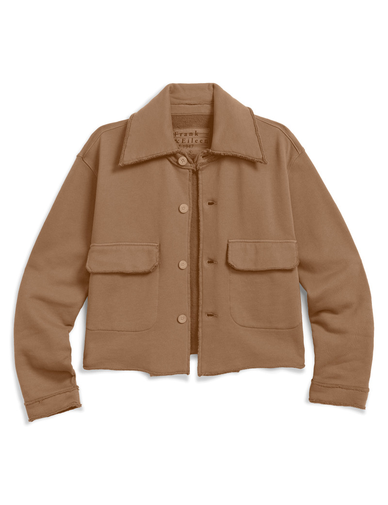 Cropped Sweatshirt Utility Jacket - 1