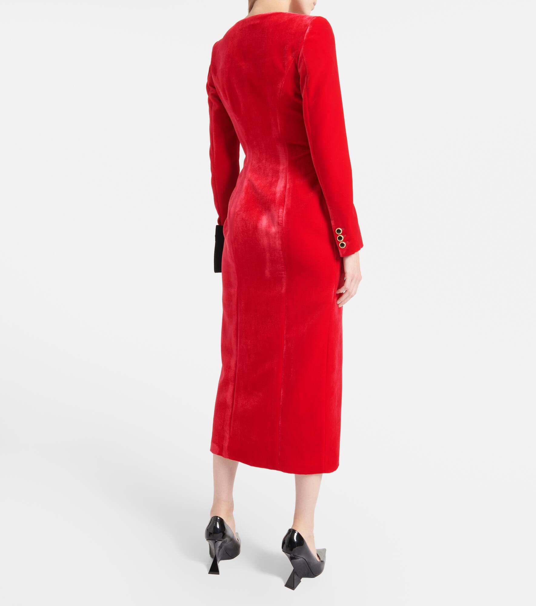 Velvet midi dress - 3