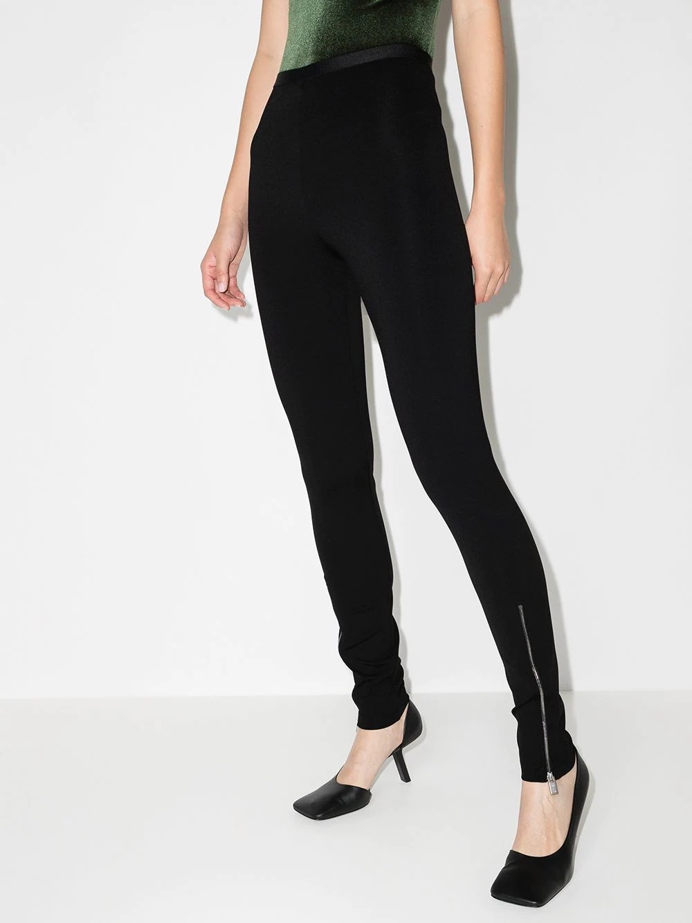 zip-cuff high-rise leggings - 2