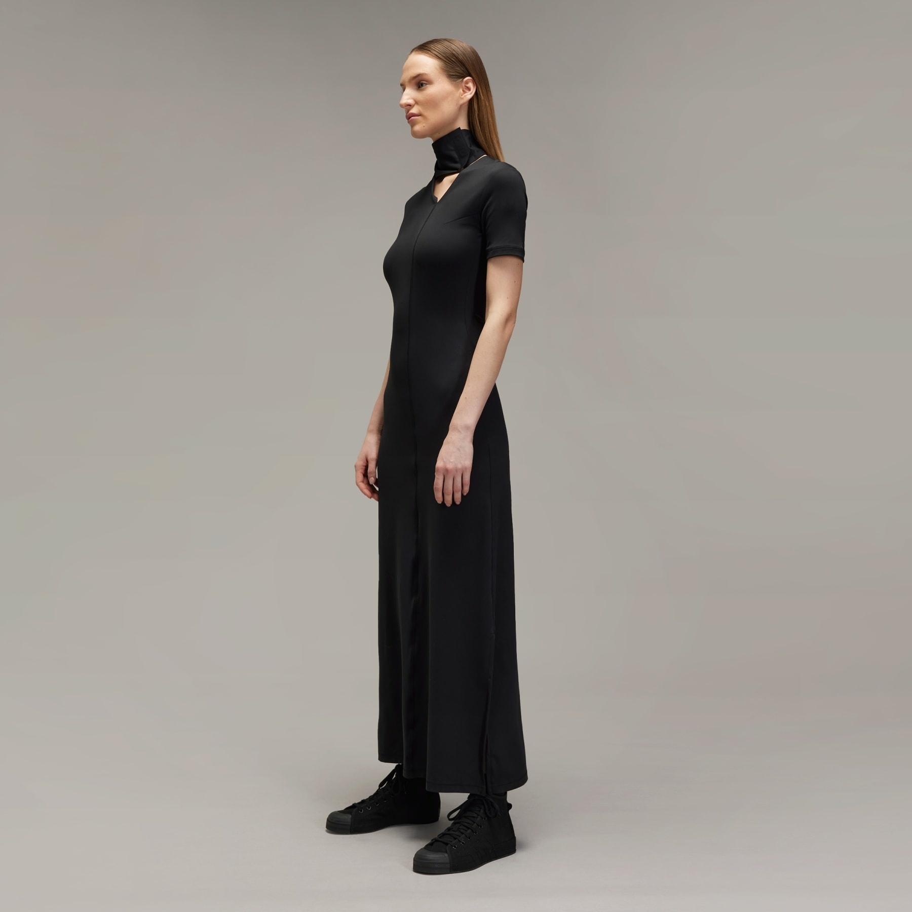 Y-3 Fitted Neck Closure Dress - 4