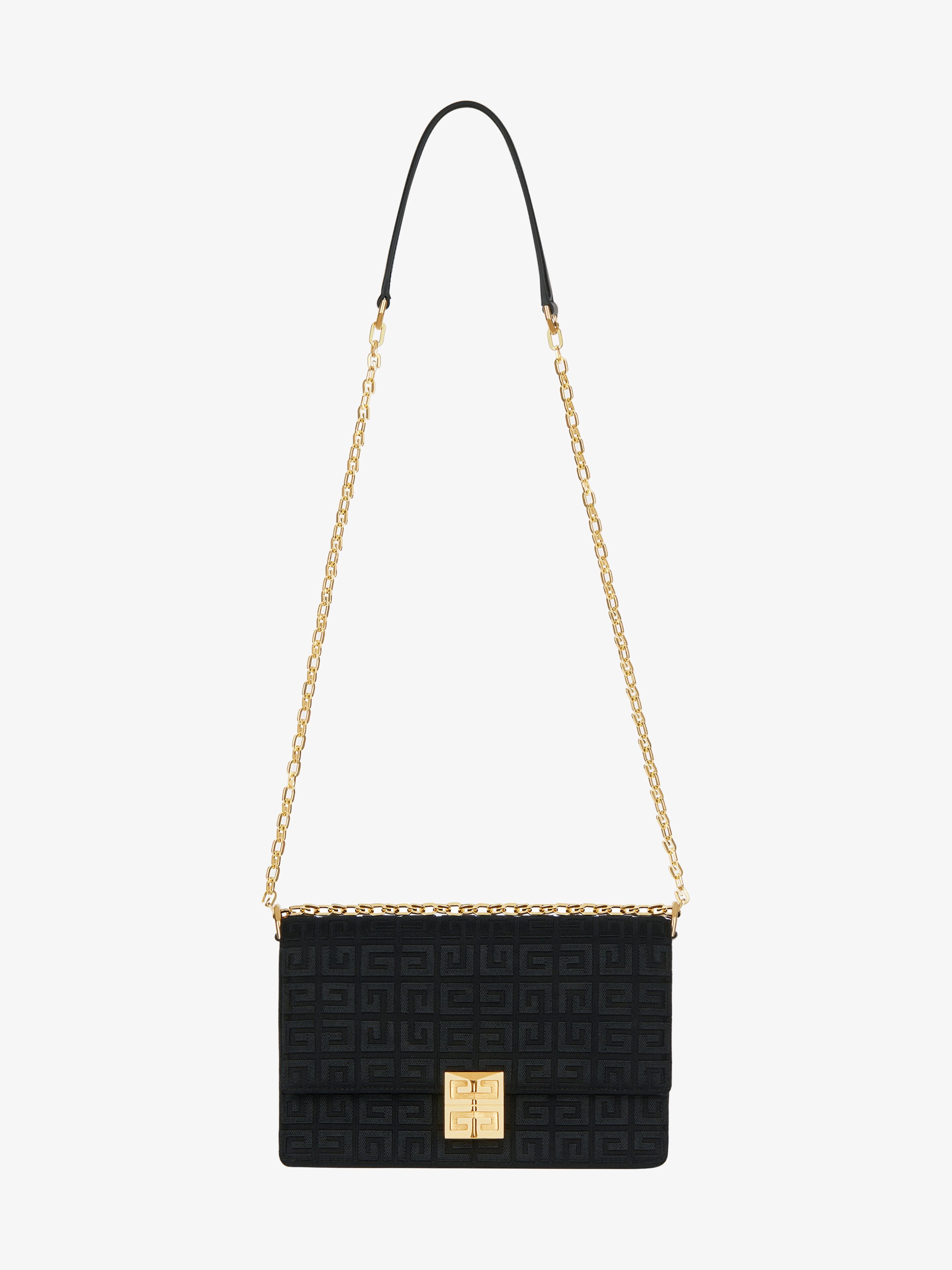 4G MEDIUM BAG IN 4G EMBROIDERED CANVAS WITH CHAIN - 3