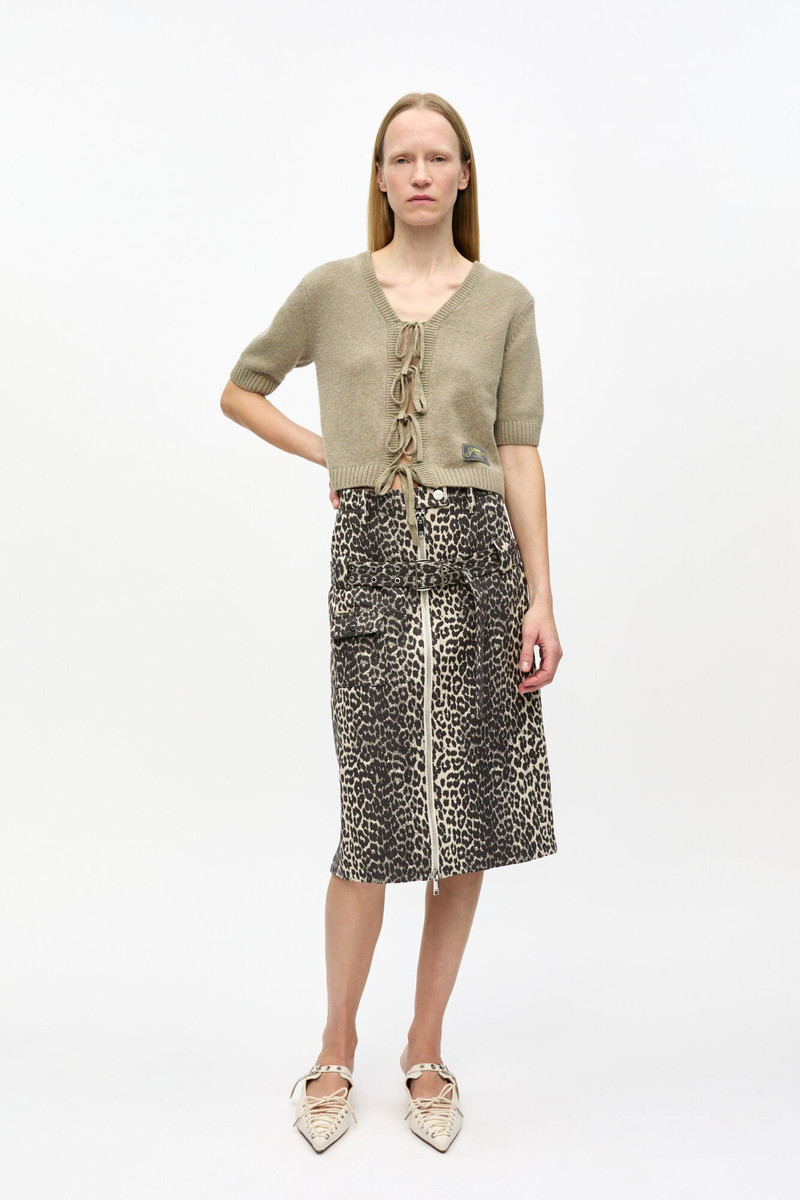 BROWN FUTURE WOOL MIX SHORT SLEEVE CARDIGAN 3