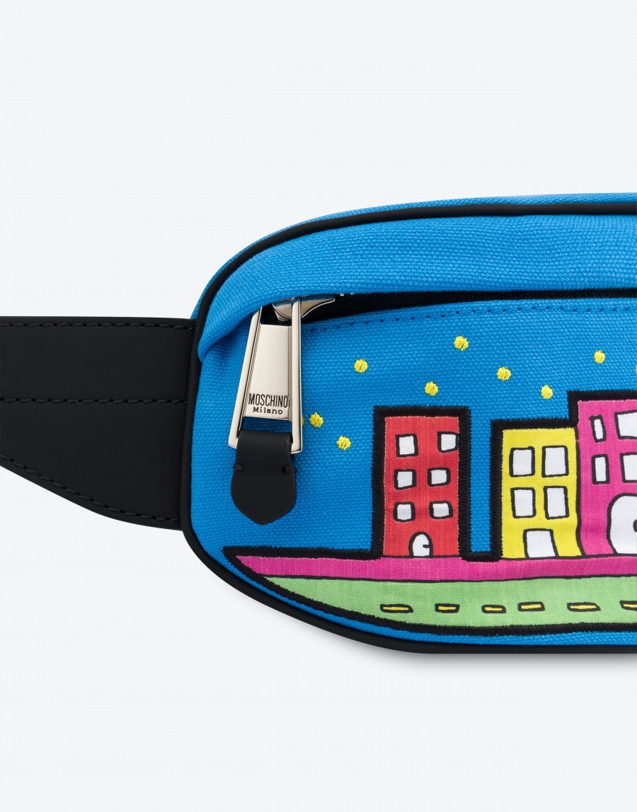 MOSCHINO COMICS CANVAS WAIST BAG - 4