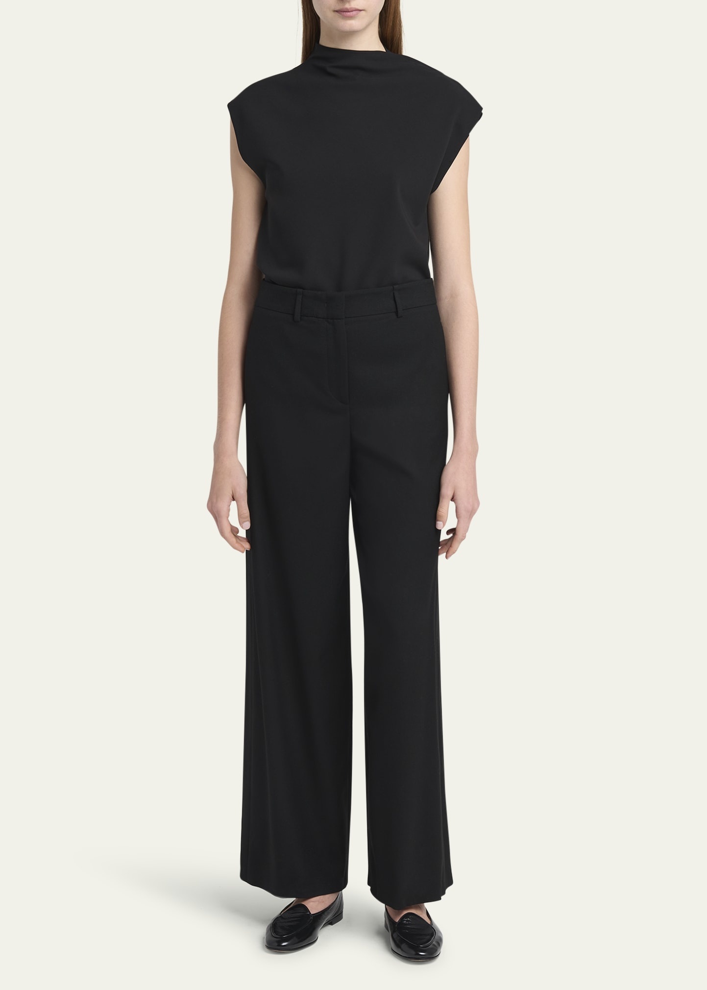 Fluid Wool Straight-Leg Trousers - 2