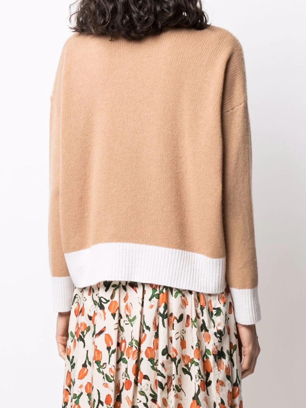 two-tone cashmere sweater - 4